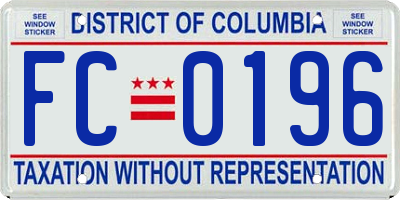 DC license plate FC0196