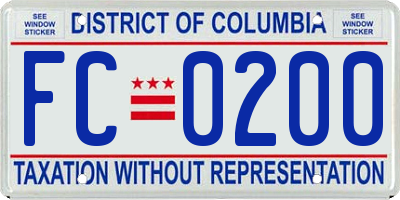 DC license plate FC0200