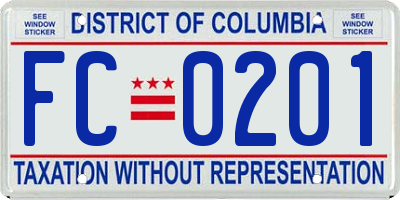 DC license plate FC0201