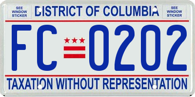 DC license plate FC0202