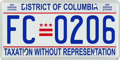 DC license plate FC0206