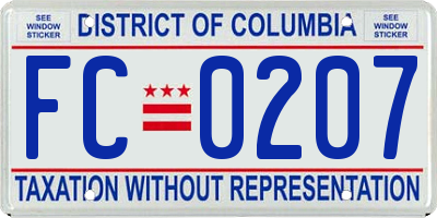 DC license plate FC0207