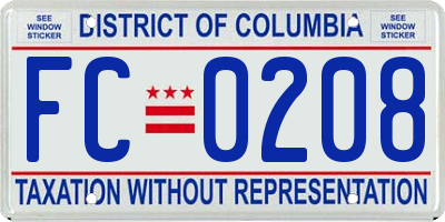 DC license plate FC0208