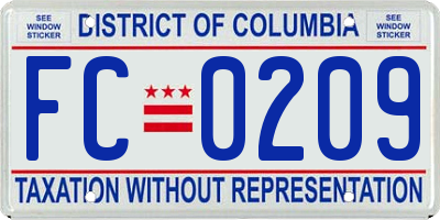 DC license plate FC0209