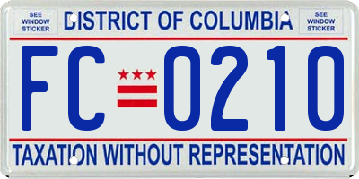 DC license plate FC0210