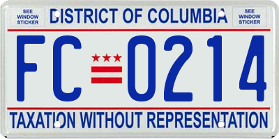 DC license plate FC0214