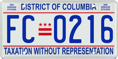 DC license plate FC0216