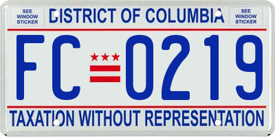 DC license plate FC0219