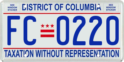 DC license plate FC0220