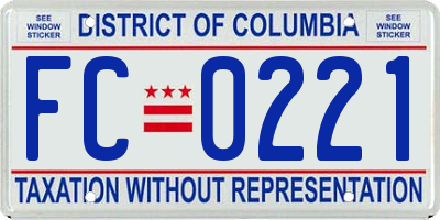 DC license plate FC0221