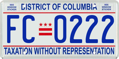 DC license plate FC0222