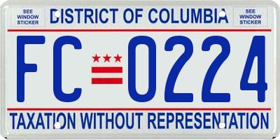 DC license plate FC0224