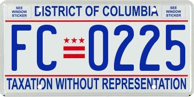 DC license plate FC0225