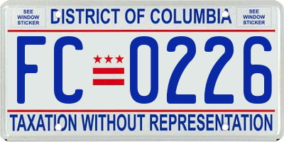 DC license plate FC0226