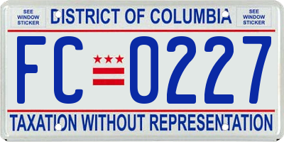 DC license plate FC0227