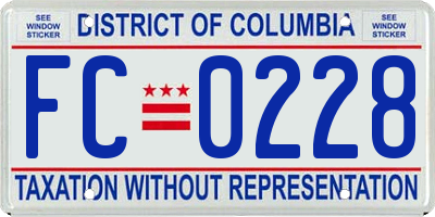 DC license plate FC0228