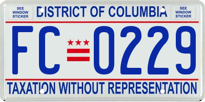 DC license plate FC0229