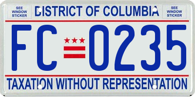 DC license plate FC0235