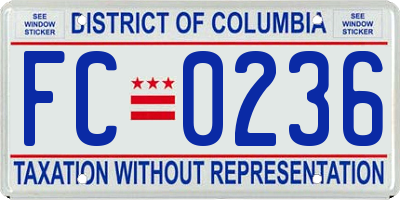 DC license plate FC0236