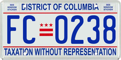 DC license plate FC0238