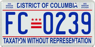 DC license plate FC0239