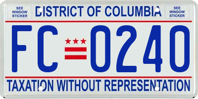 DC license plate FC0240