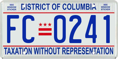 DC license plate FC0241