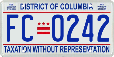 DC license plate FC0242