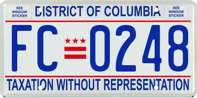 DC license plate FC0248