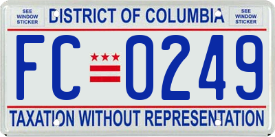 DC license plate FC0249