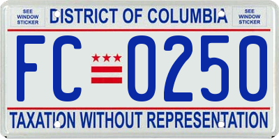 DC license plate FC0250