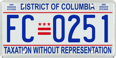 DC license plate FC0251