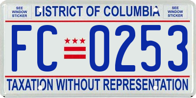 DC license plate FC0253