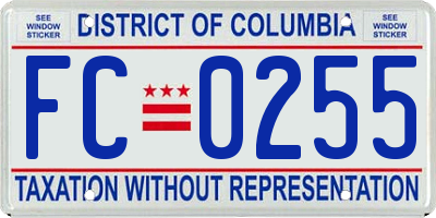 DC license plate FC0255