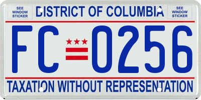 DC license plate FC0256