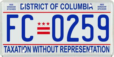 DC license plate FC0259