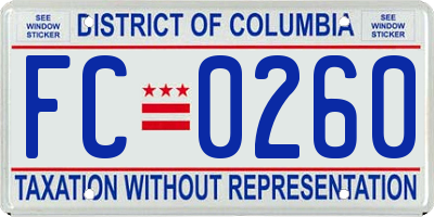 DC license plate FC0260