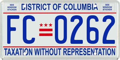 DC license plate FC0262