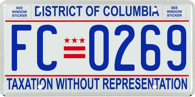 DC license plate FC0269