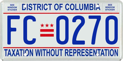 DC license plate FC0270