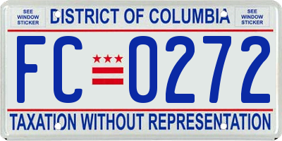 DC license plate FC0272