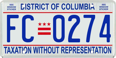 DC license plate FC0274