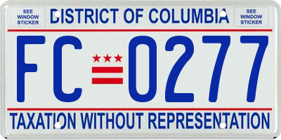 DC license plate FC0277