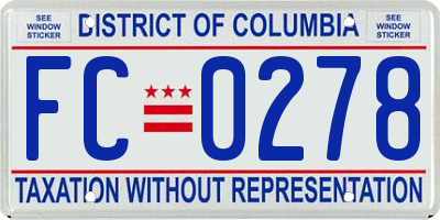 DC license plate FC0278