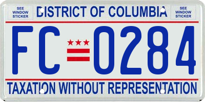 DC license plate FC0284