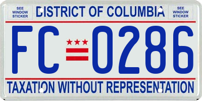 DC license plate FC0286