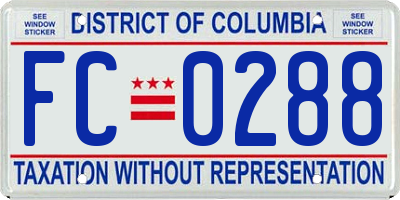 DC license plate FC0288