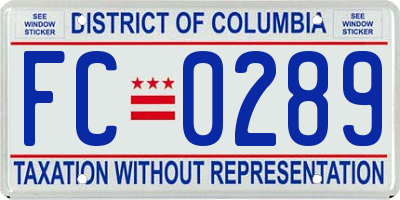 DC license plate FC0289