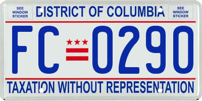 DC license plate FC0290