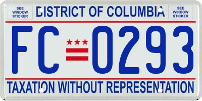 DC license plate FC0293